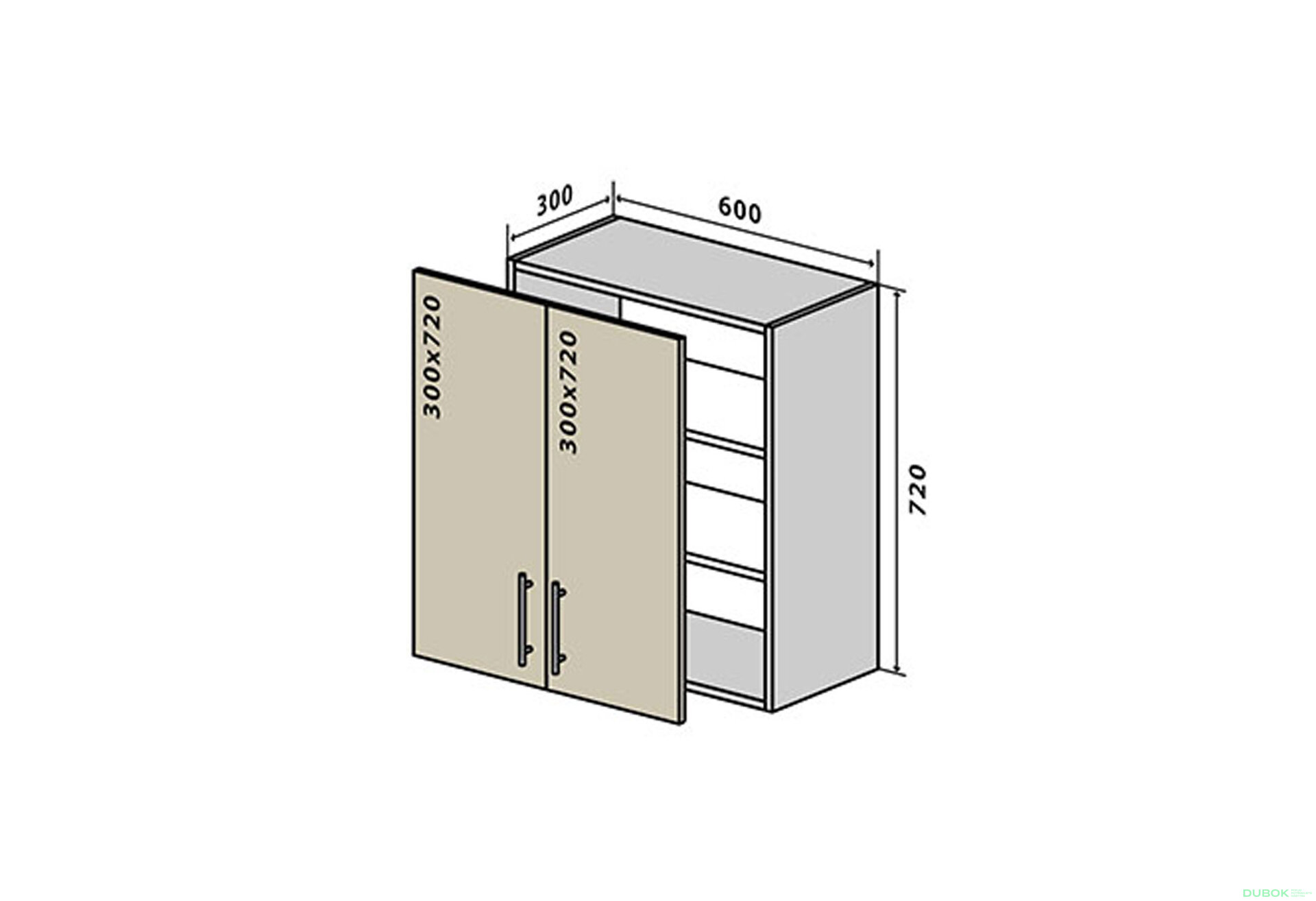 Obrázek 1 - B6 Skříňka 2D 60 Lori Luxe