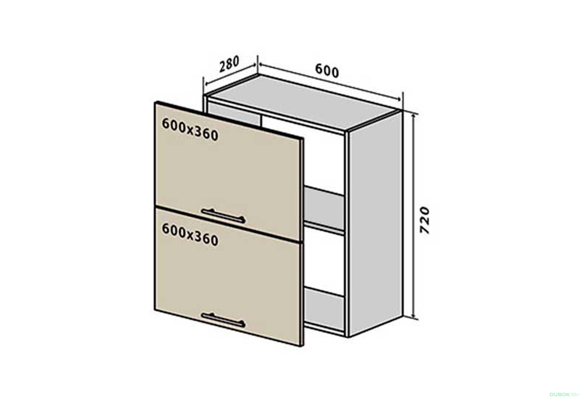 Obrázek 1 - V20 Skříňka 2D 60 Alta Luxe