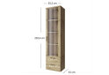 Obrázek 2 - Vitrína vysoká 1w2s dub navarra Doorset