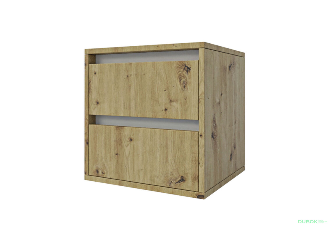 Noční stolek 2š dub artisan / nymphaea alba