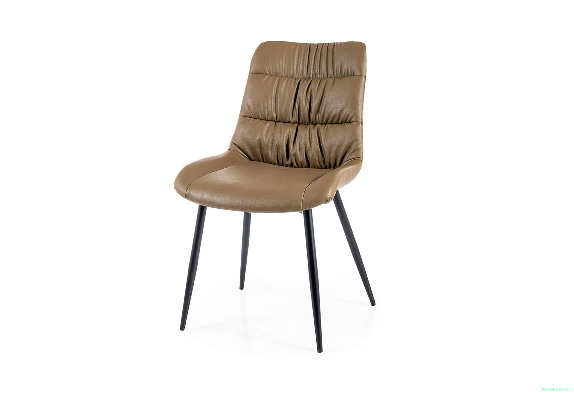 Obrázek 1 - Židle Lou synt. kůže oliva Buffalo 10, kov černá matná