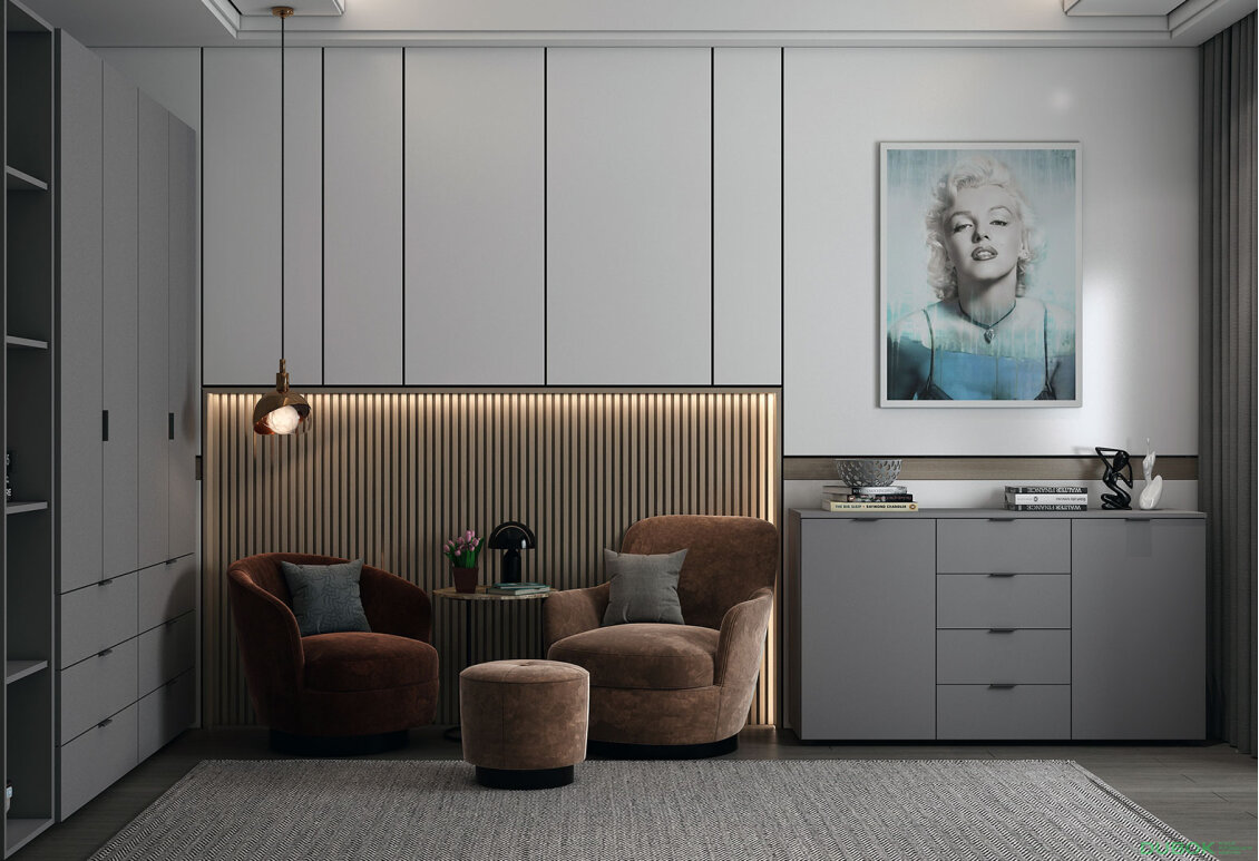 Obrázek 5 - Komoda s dvířky a 4 zásuvkami Ron 5 140 cm Grafit