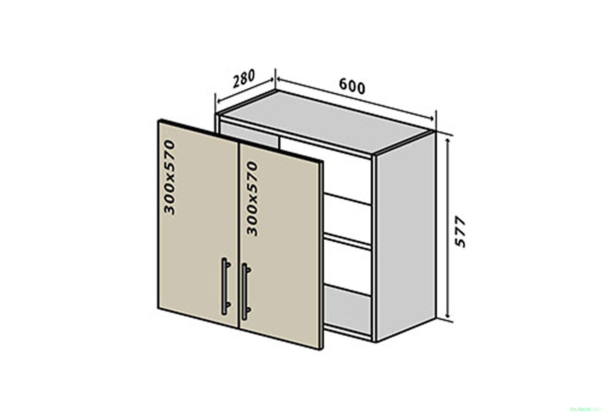 Obrázek 1 - V53 Skříňka 2D 60 Lori / Lori