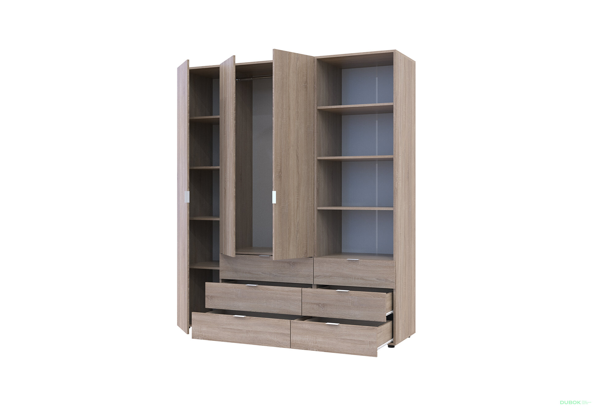 Obrázek 2 - Skříň 3D s regálem se zásuvkami Gelar 176.2 cm dub sonoma