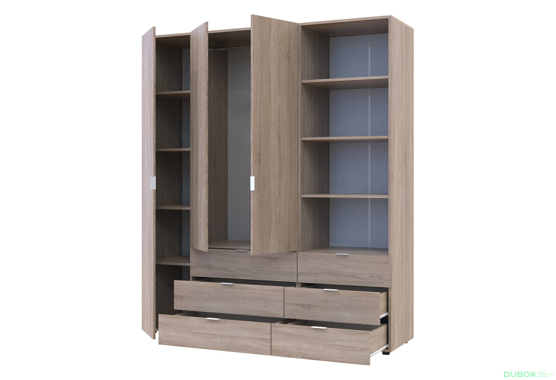 Obrázek 2 - Skříň 3D s regálem se zásuvkami Gelar 176.2 cm dub sonoma