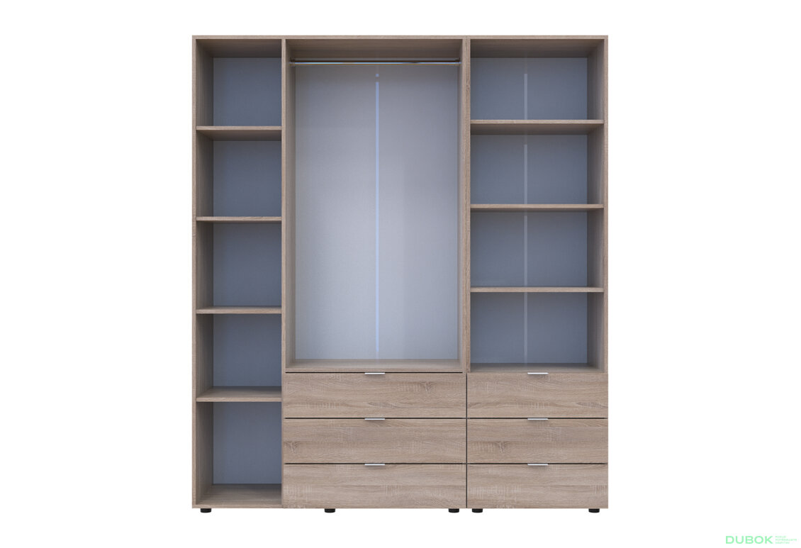 Obrázek 5 - Skříň 3D s regálem se zásuvkami Gelar 176.2 cm dub sonoma