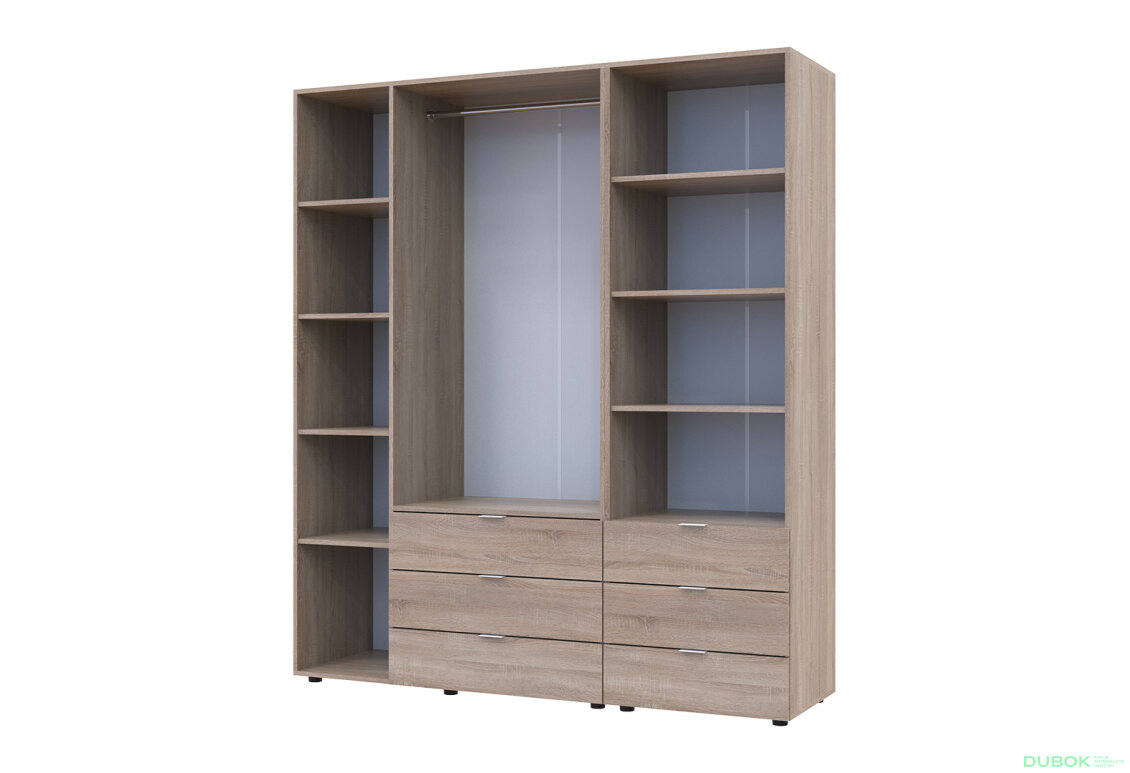 Obrázek 6 - Skříň 3D s regálem se zásuvkami Gelar 176.2 cm dub sonoma