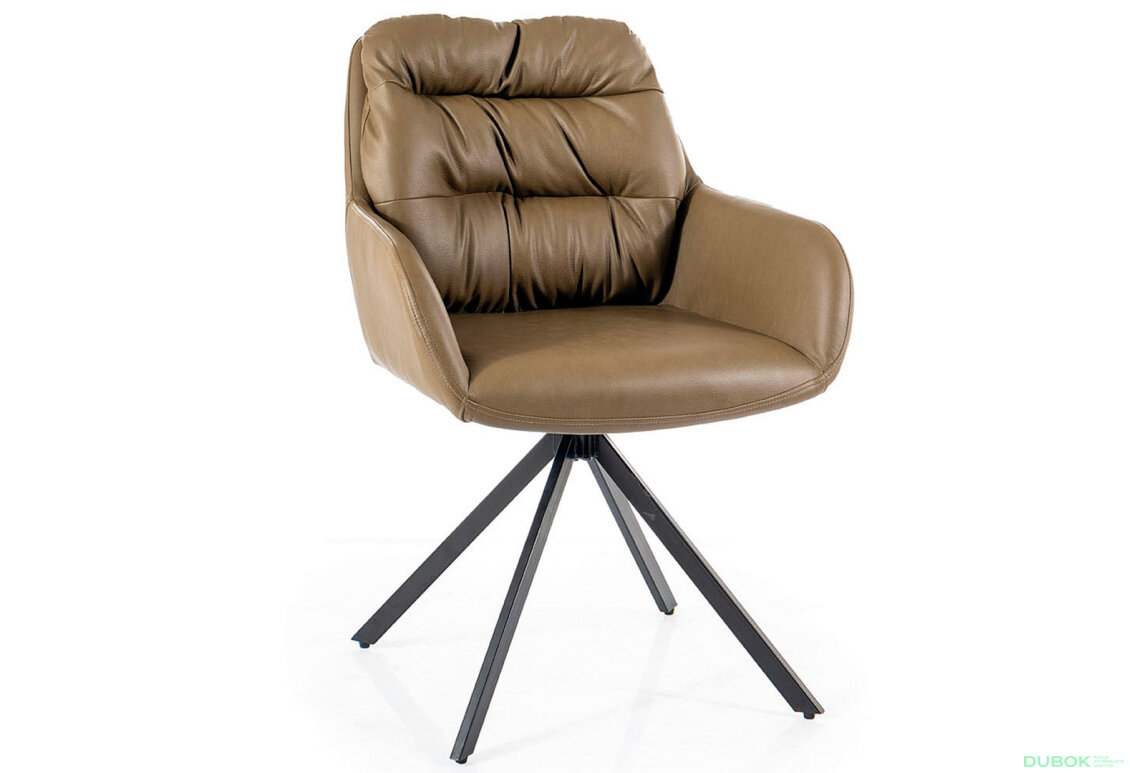 Obrázek 3 - Židle Spello Velvet synt. kůže olivový Buffalo 10, kov černá matná