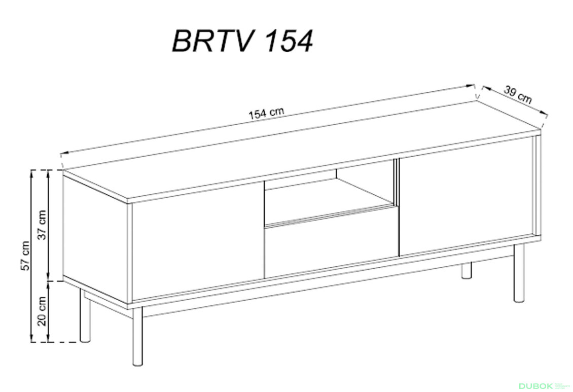 Obrázek 2 - TV stolek BRTV154 jackson hickory / grafit Basic