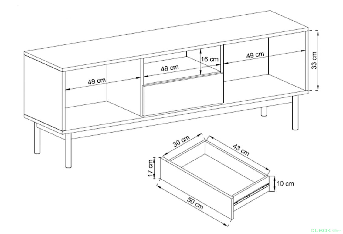 Obrázek 3 - TV stolek BRTV154 jackson hickory / grafit Basic