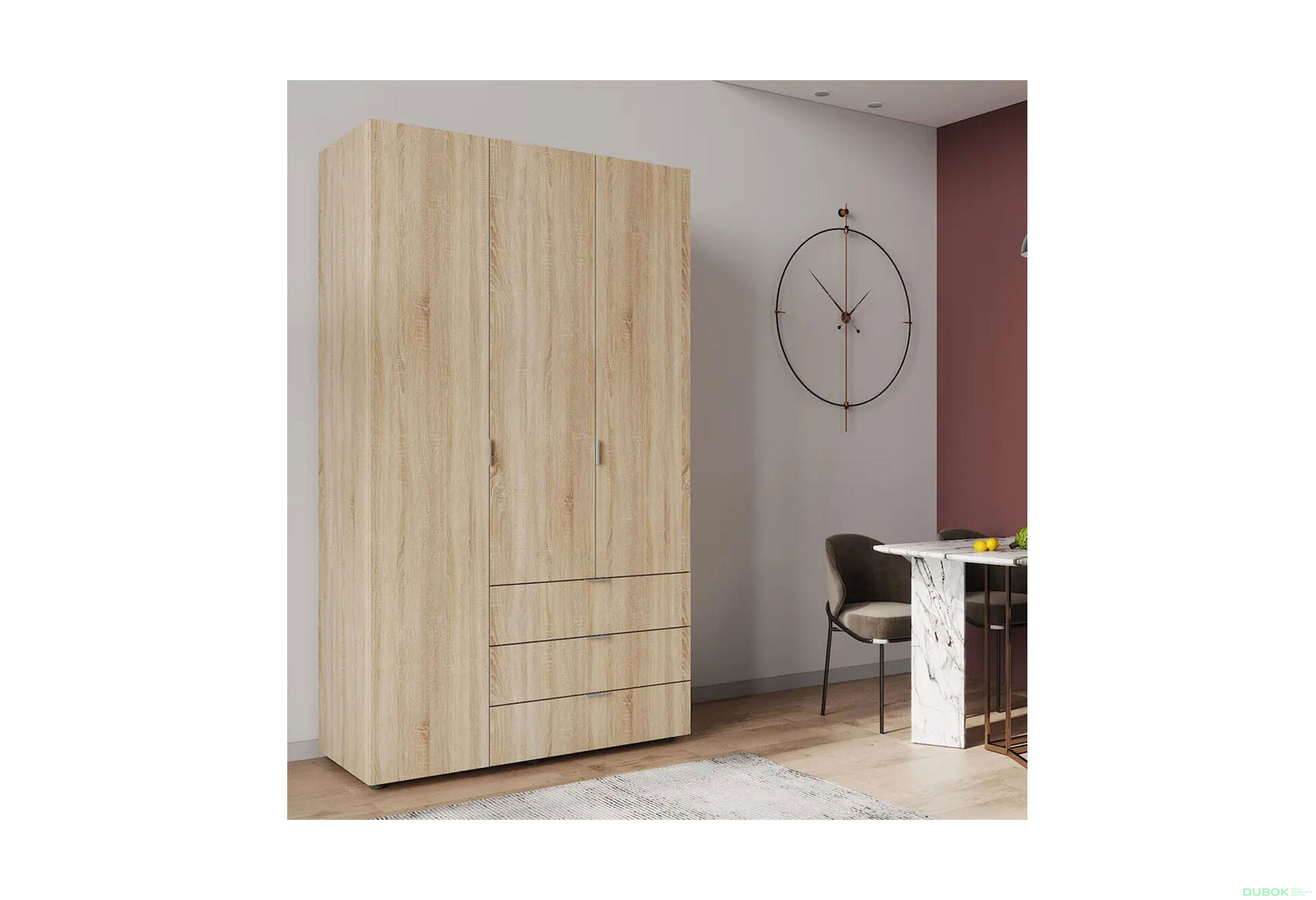 Obrázek 2 - Skříň třídveřová Gelar 116.2 cm Dub sonoma