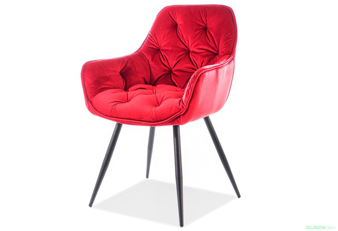 Židle Cherry Velvet kaštanový Bluvel 59, matná černá kov
