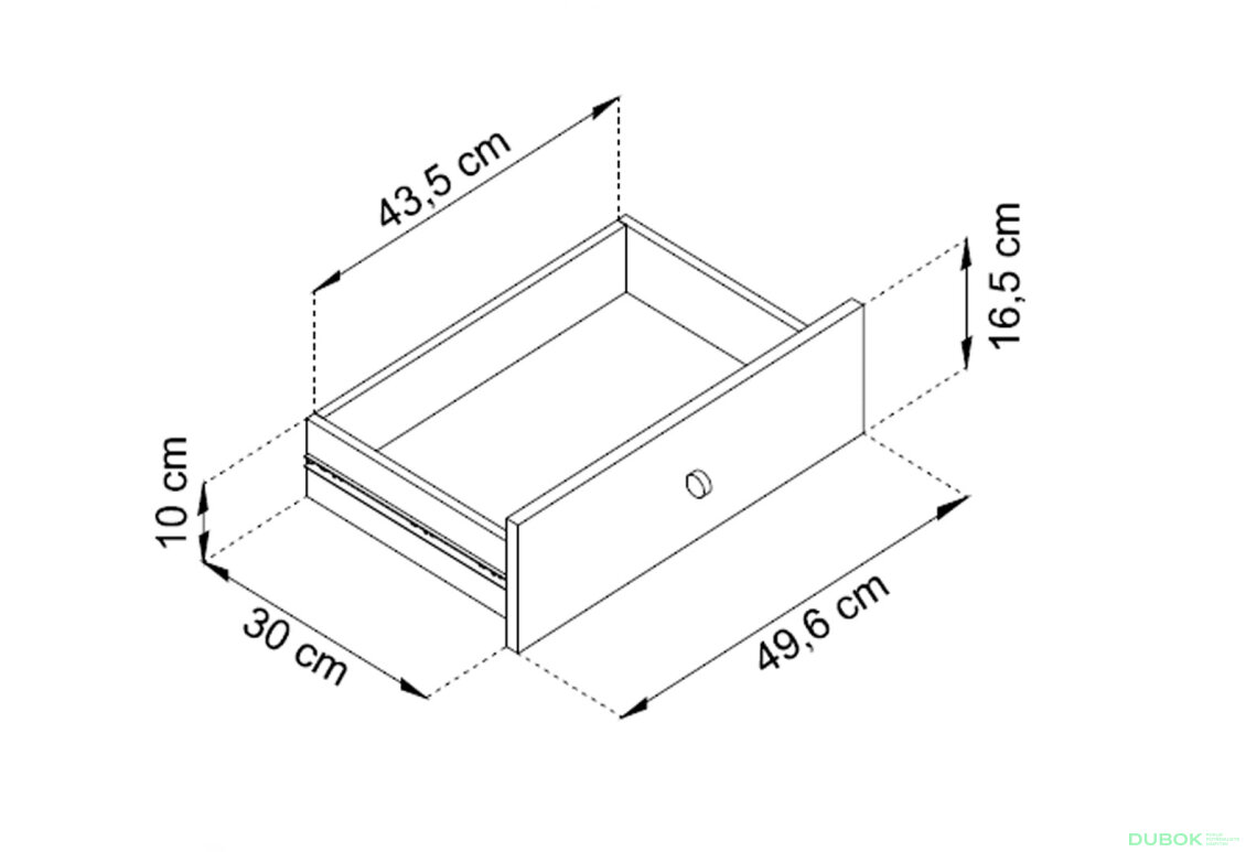 Obrázek 5 - Noční stolek MS54 Mono granat
