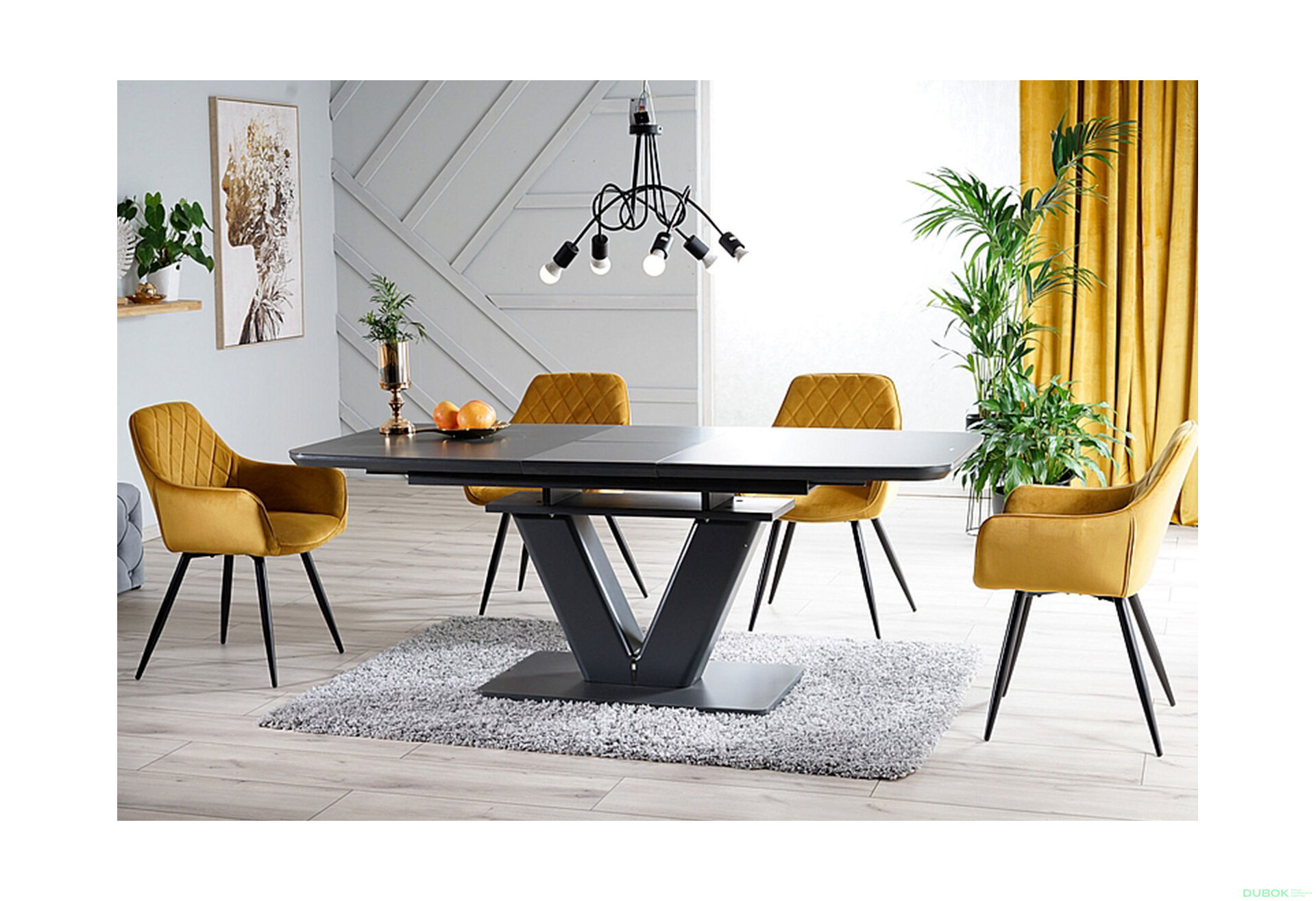 Obrázek 6 - Židle Linea Velvet karí Bluvel 68, kov černá matná