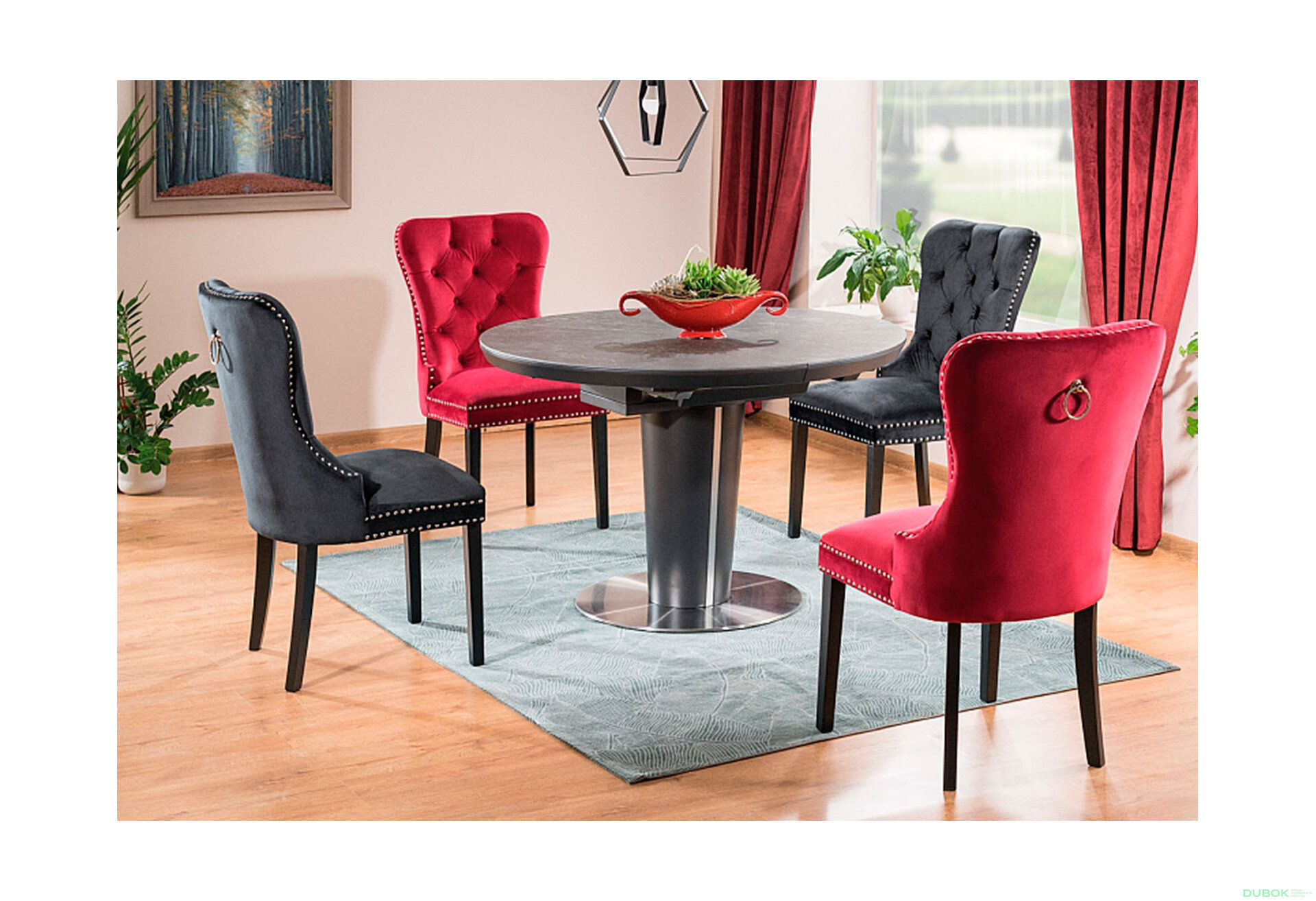 Obrázek 9 - Židle August Velvet kaštanový Bluvel 59, dřevo, černý