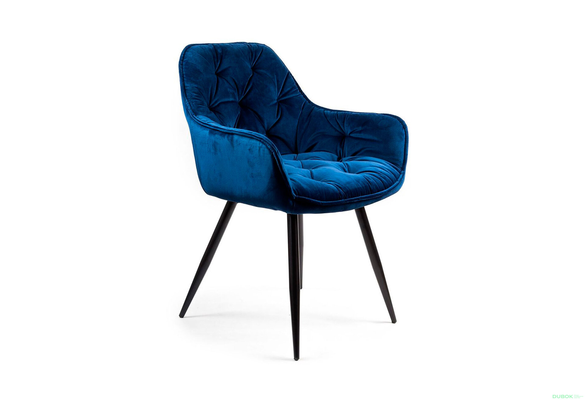 Obrázek 3 - Židle Cherry Velvet tmavě modrá Bluvel 86, matná černá kov