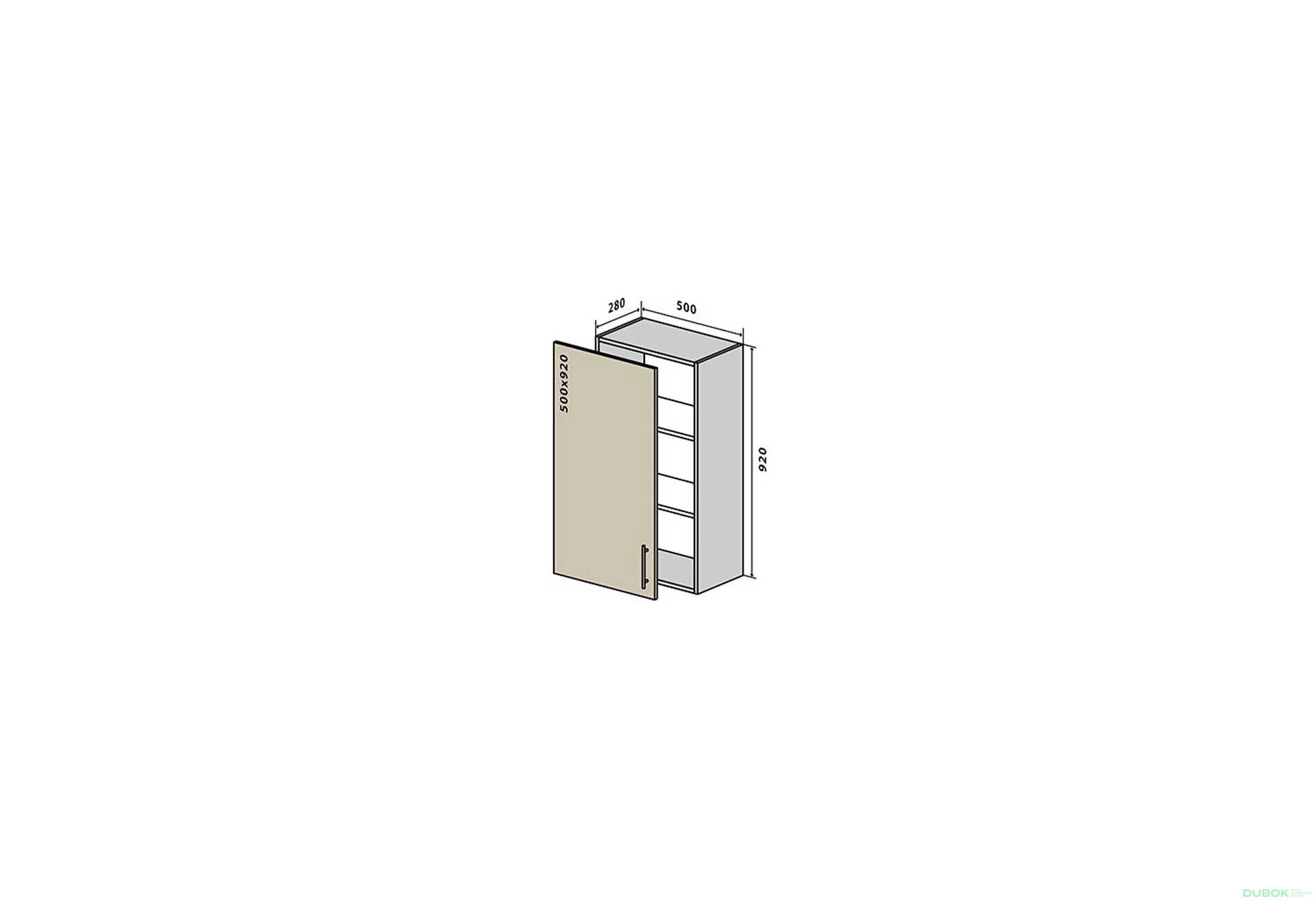 Obrázek 1 - V45 Skříňka 1D 50 Interno Gloss