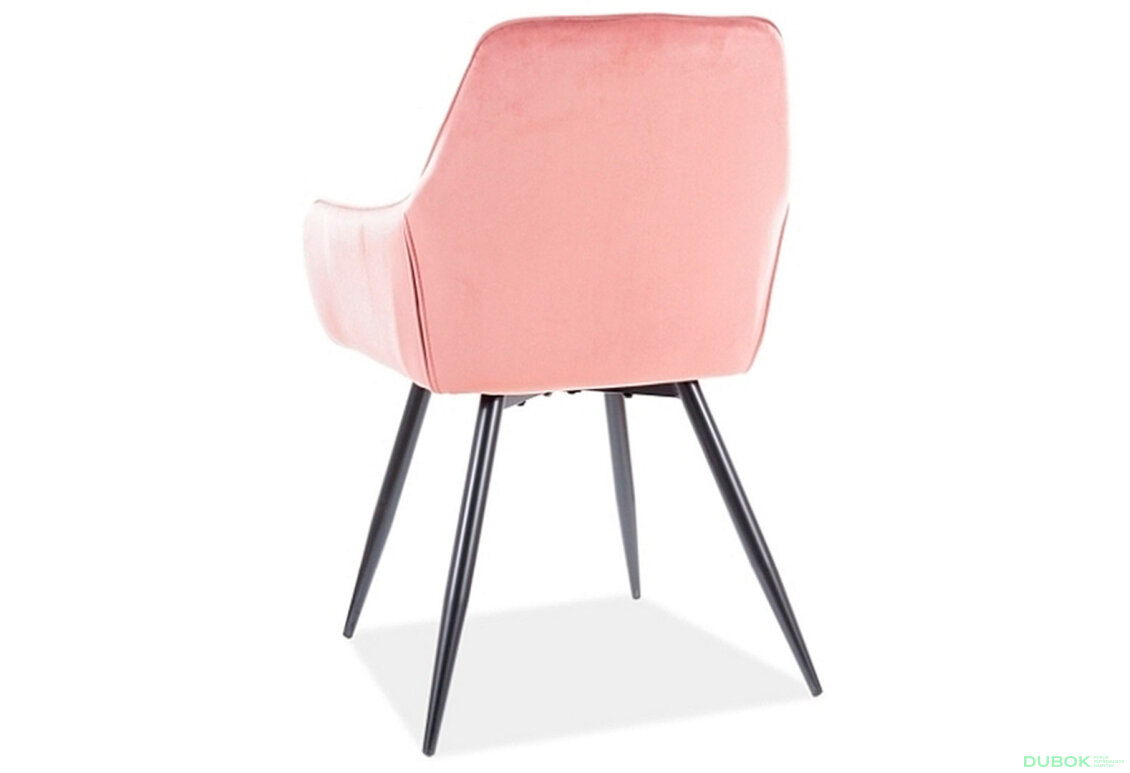 Obrázek 3 - Židle Linea Velvet starorůžová Bluvel 52, kov černá matná