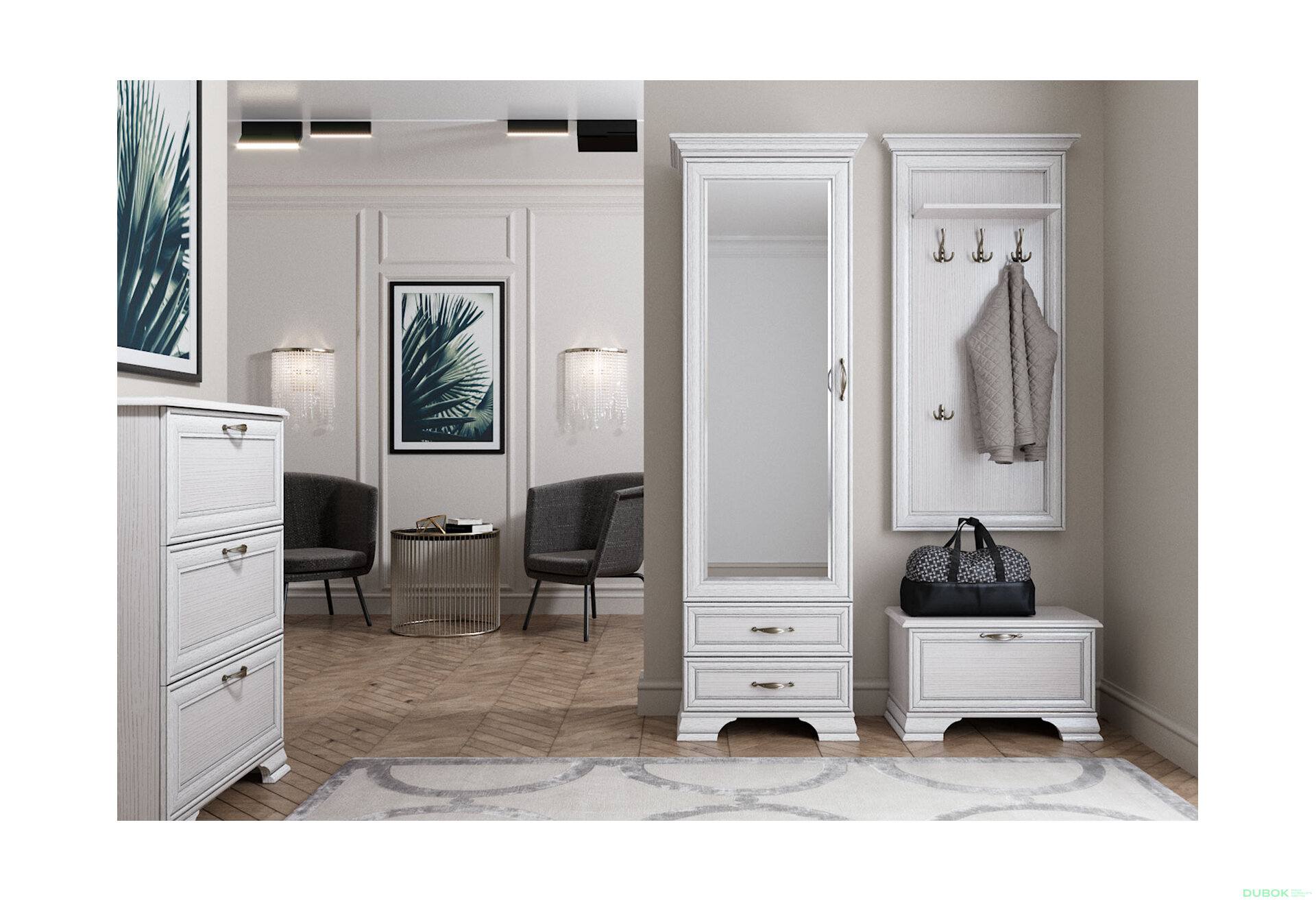 Obrázek 1 - Předsíňová sestava I woodline krém Tiffany