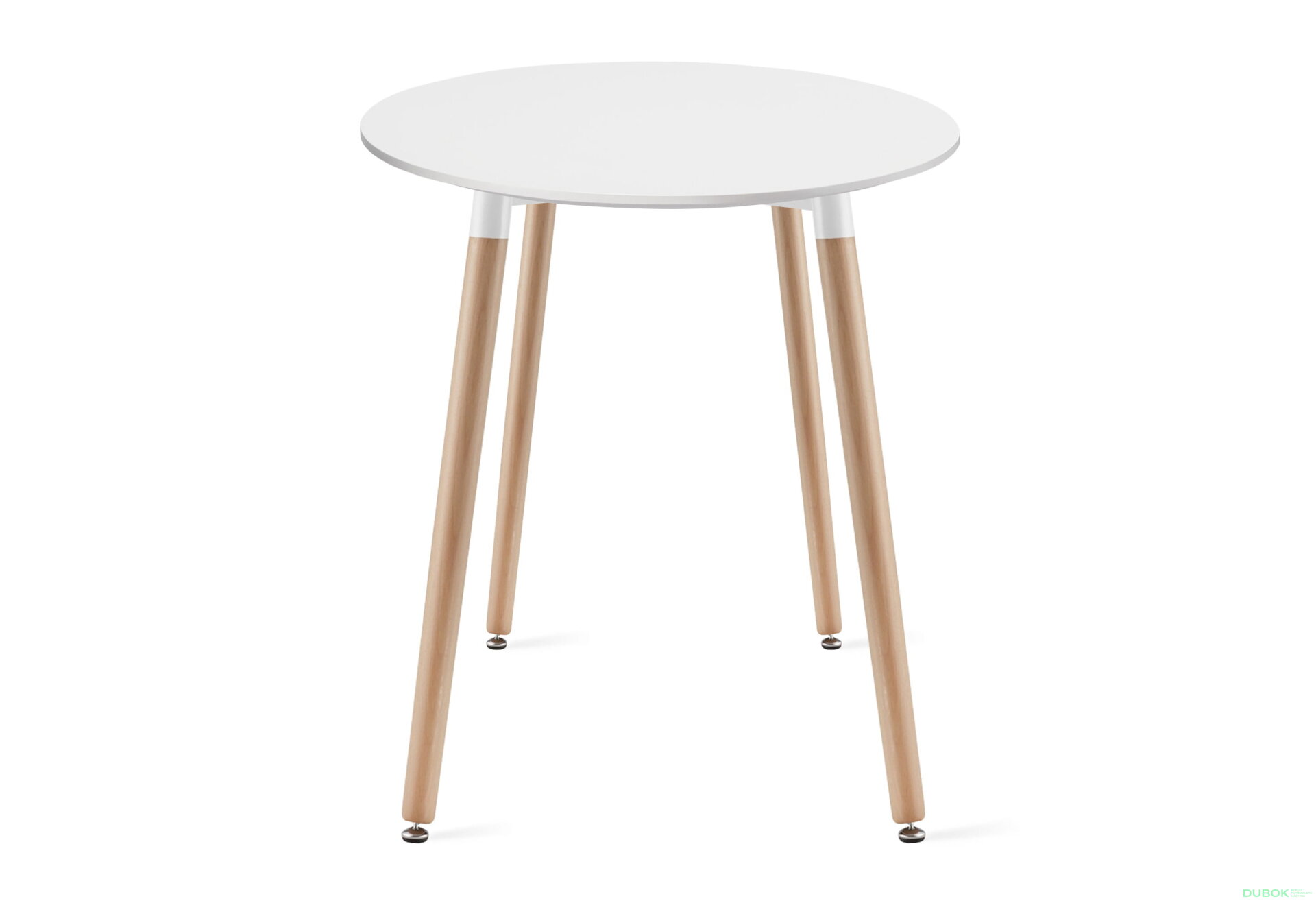 Obrázek 2 - Stůl KAMI Kulatý 60cm - bílý / přírodní nohy