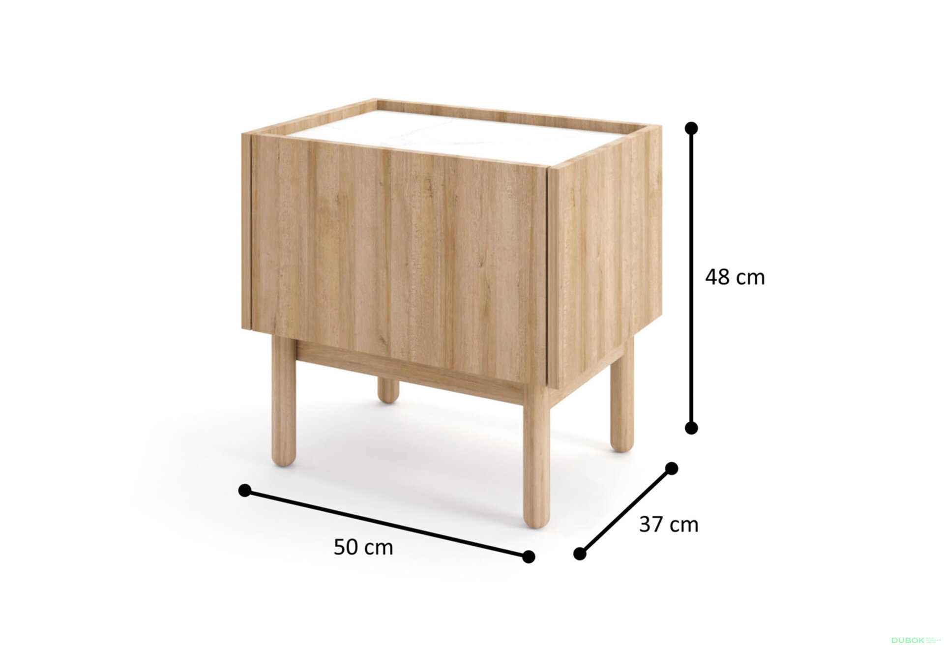 Obrázek 4 - Noční stolek S50 riviéra / mramor bianco Boho