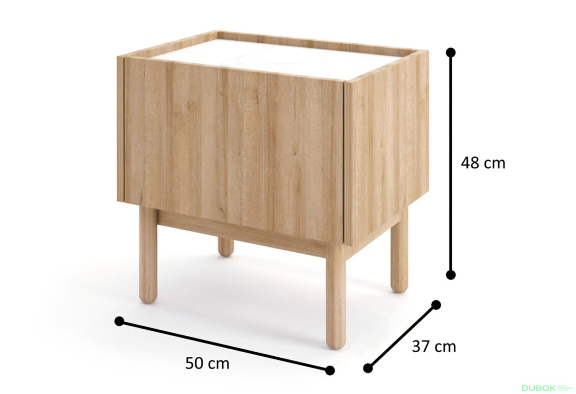 Obrázek 4 - Noční stolek S50 riviéra / mramor bianco Boho