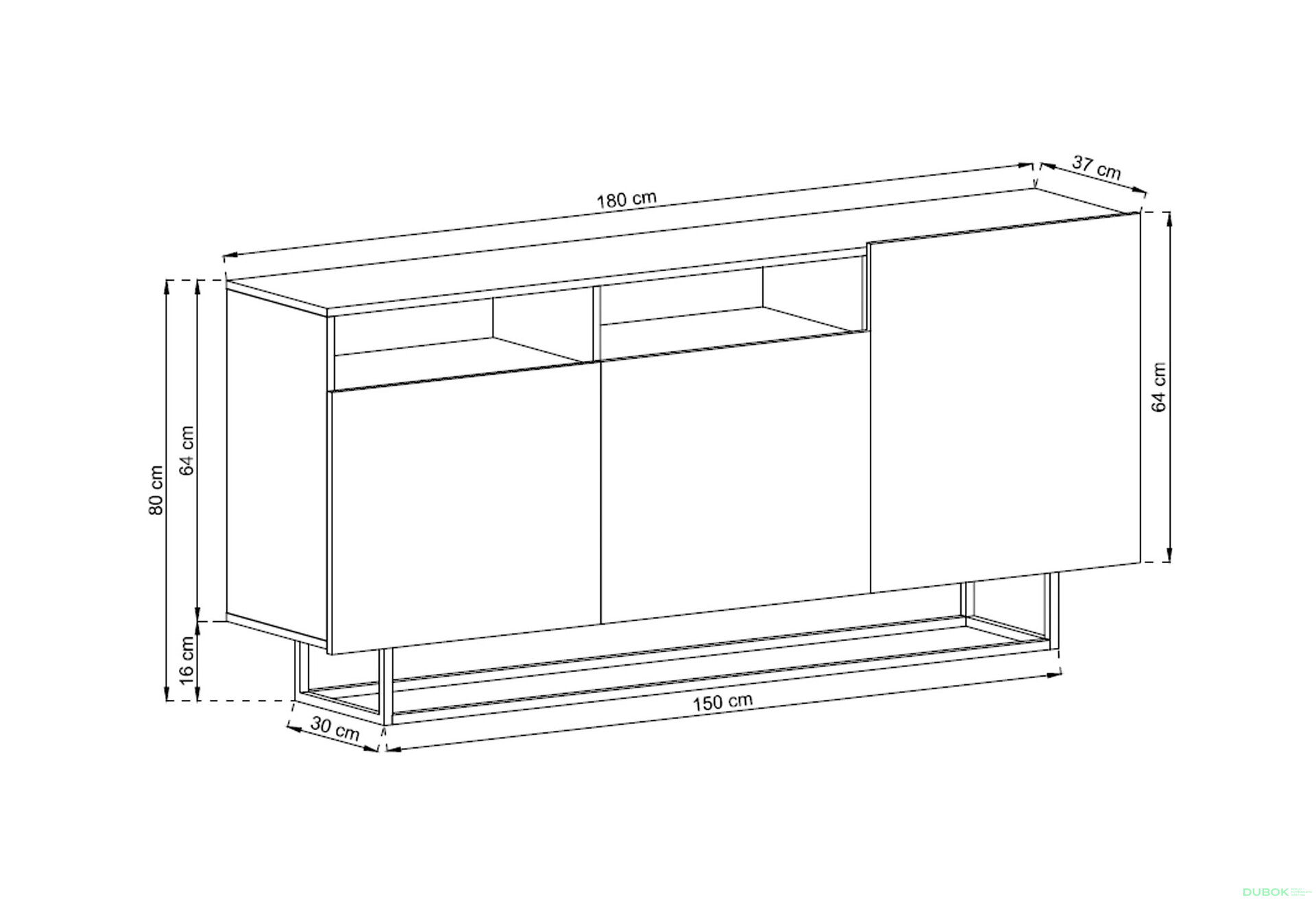 Obrázek 2 - Komoda EK180 grafit Enjoy