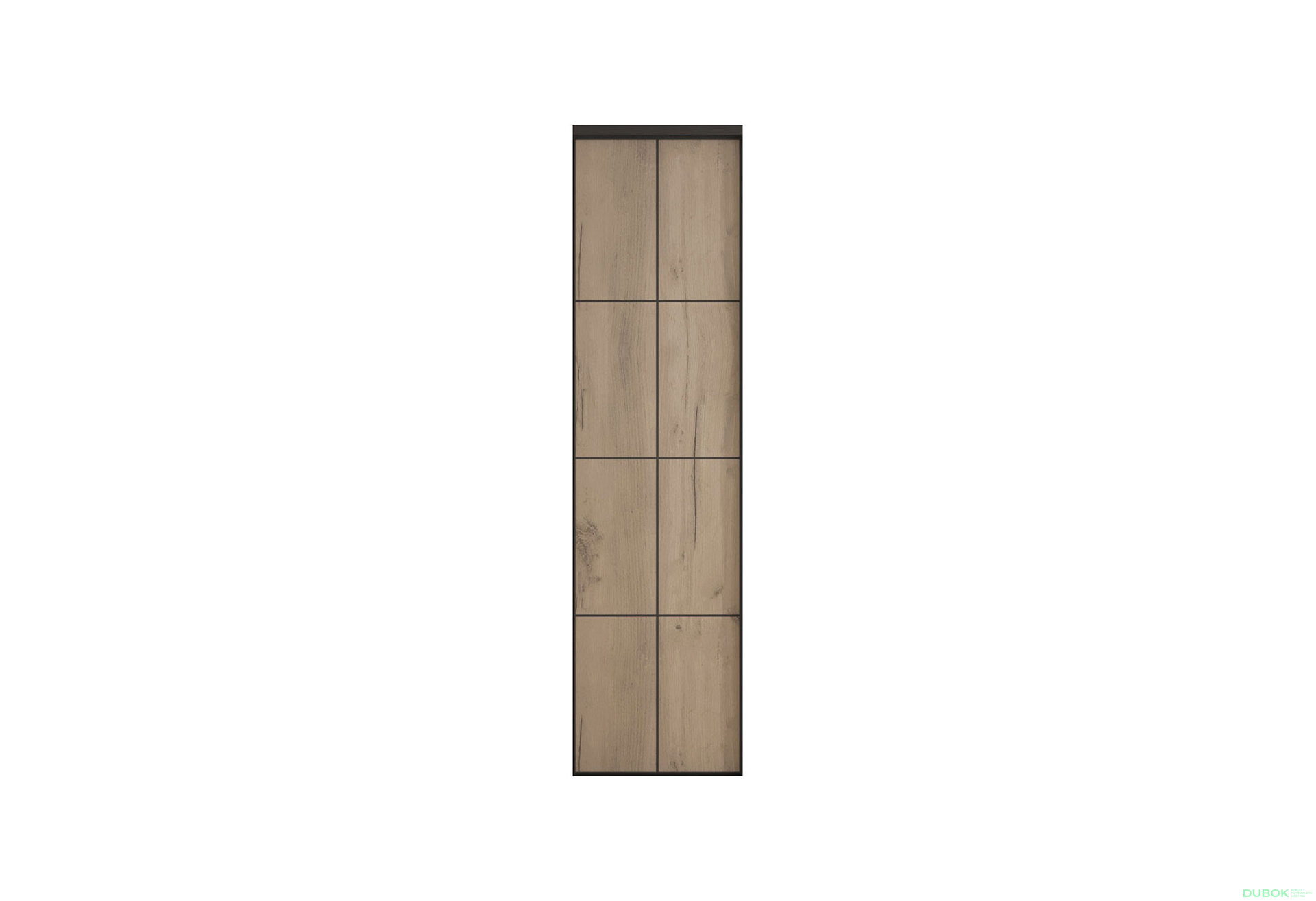 Obrázek 14414 - Skříň 2D Loft 1200x600x2400, DTD + zrcadlo, Lines BL, Dub kraft šedý Vystavený kus