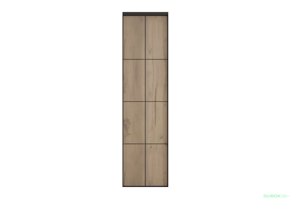 Obrázek 14414 - Skříň 2D Loft 1200x600x2400, DTD + zrcadlo, Lines BL, Dub kraft šedý Vystavený kus