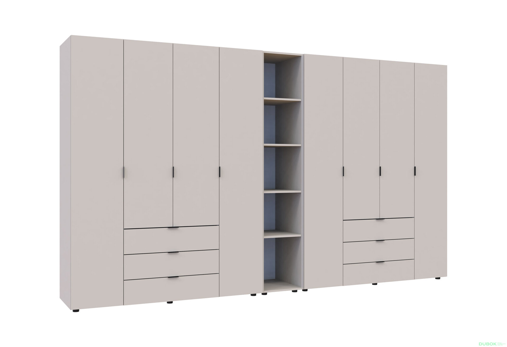 Obrázek 2 - Skříň osmidveřová s regálem Gelar 348.2 cm Kašmír