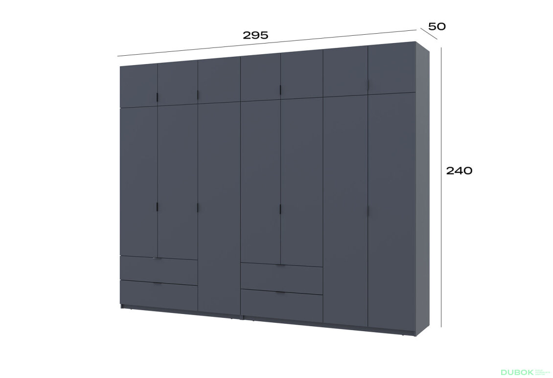 Obrázek 7 - Skříň Lukas 3+4 DT 295 grafit