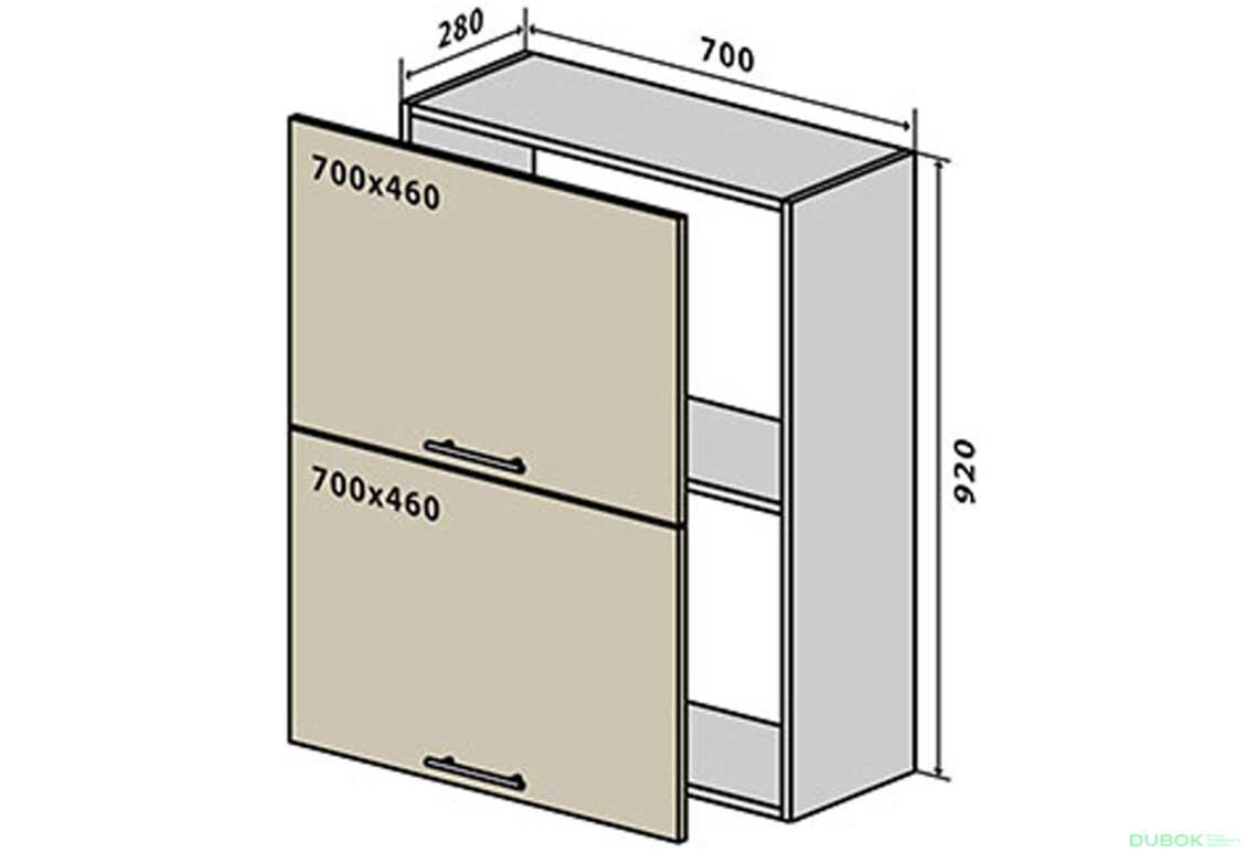 V91 Skříňka 2D 70 Interno