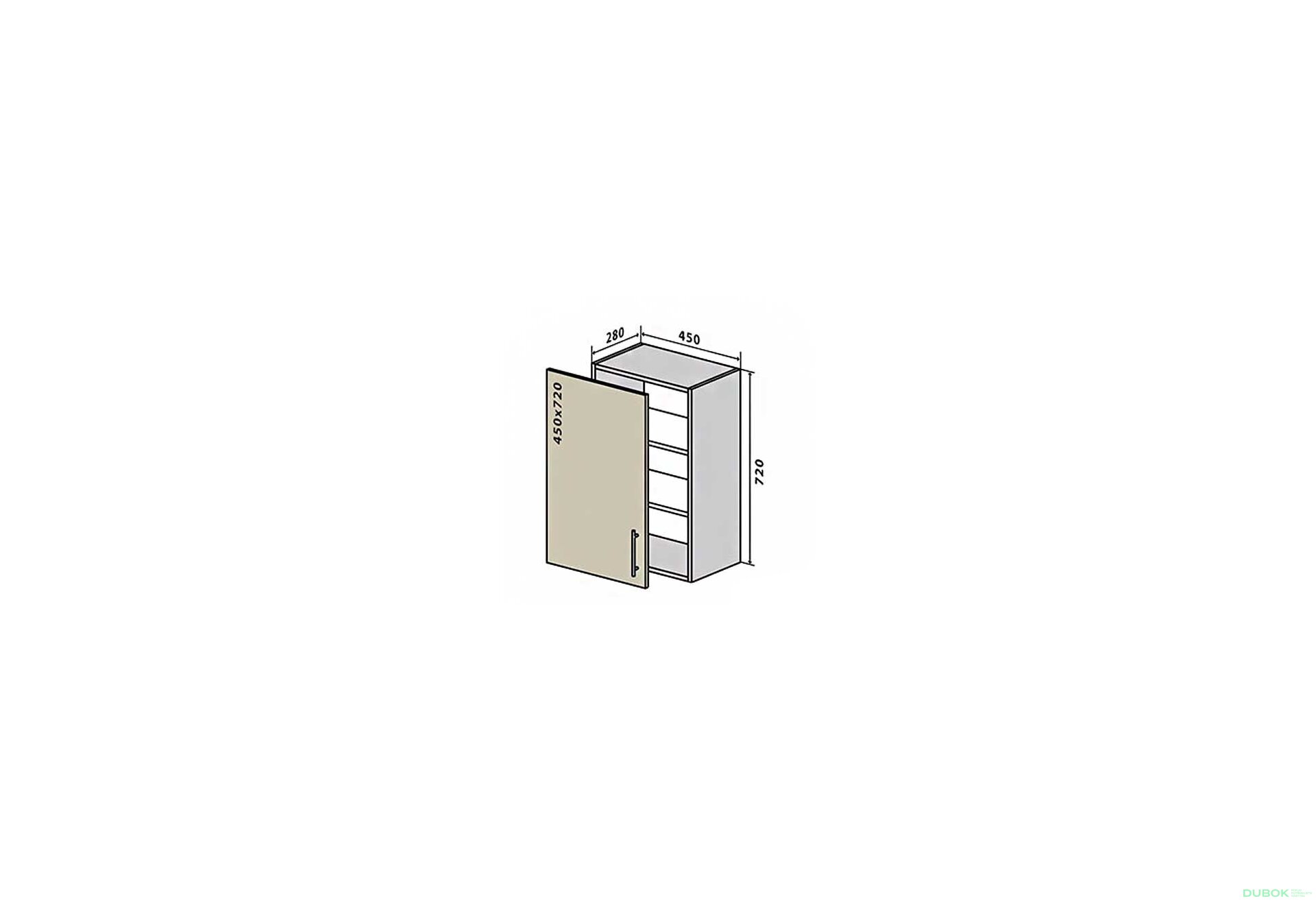 Obrázek 1 - V4 Skříňka 1D 45 Interno