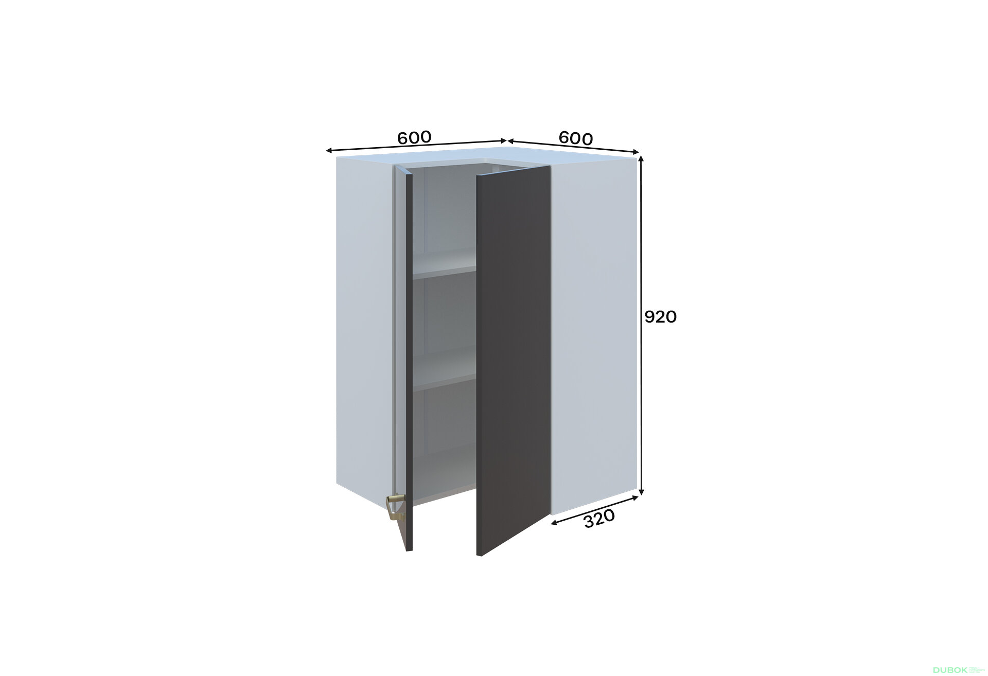 Obrázek 1 - Horní skříňka 60x60 Přímý roh L/P (h-920) Liona