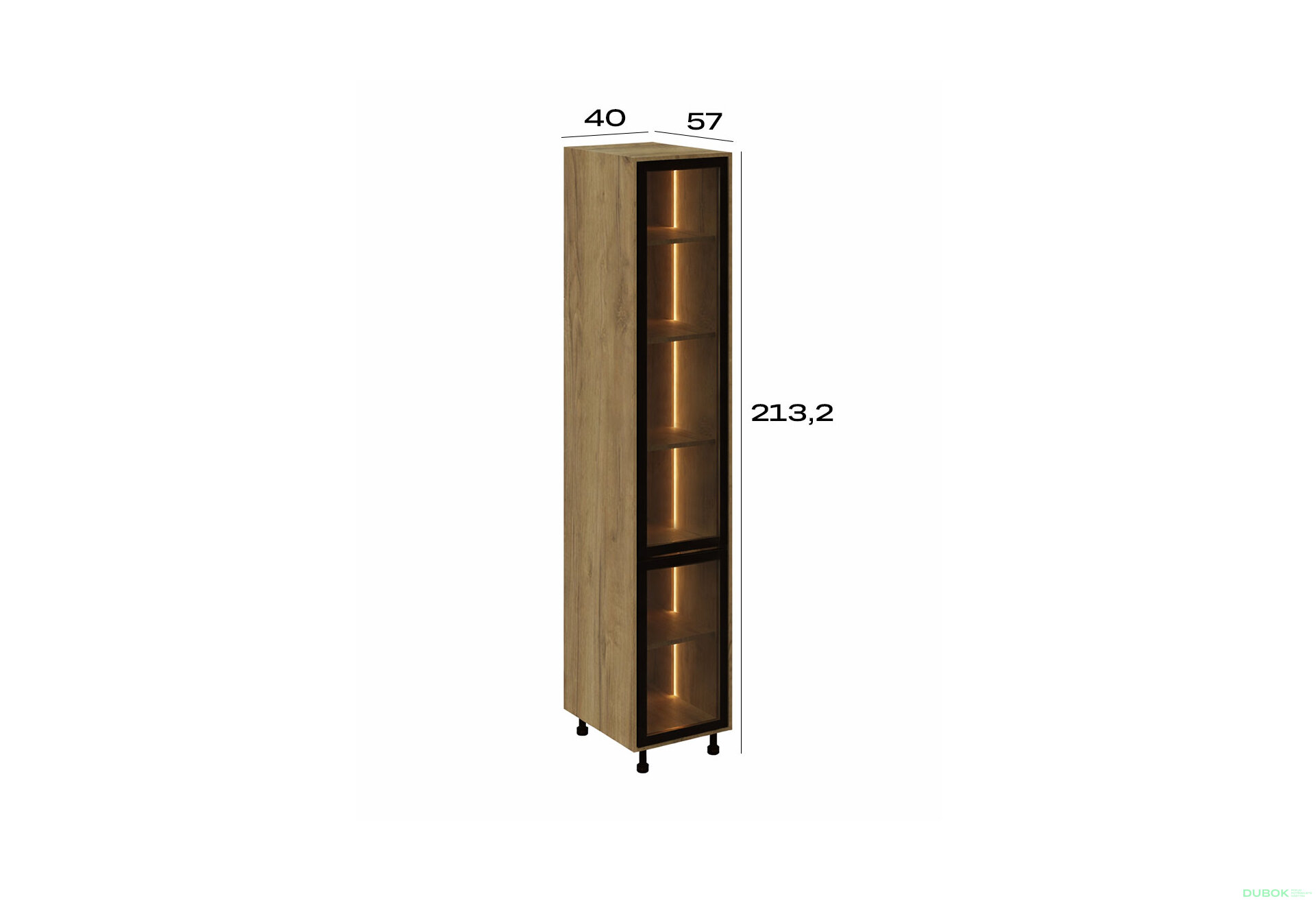 Obrázek 2 - Penál P 40 Sk (720) LED dub kraft zlatý
