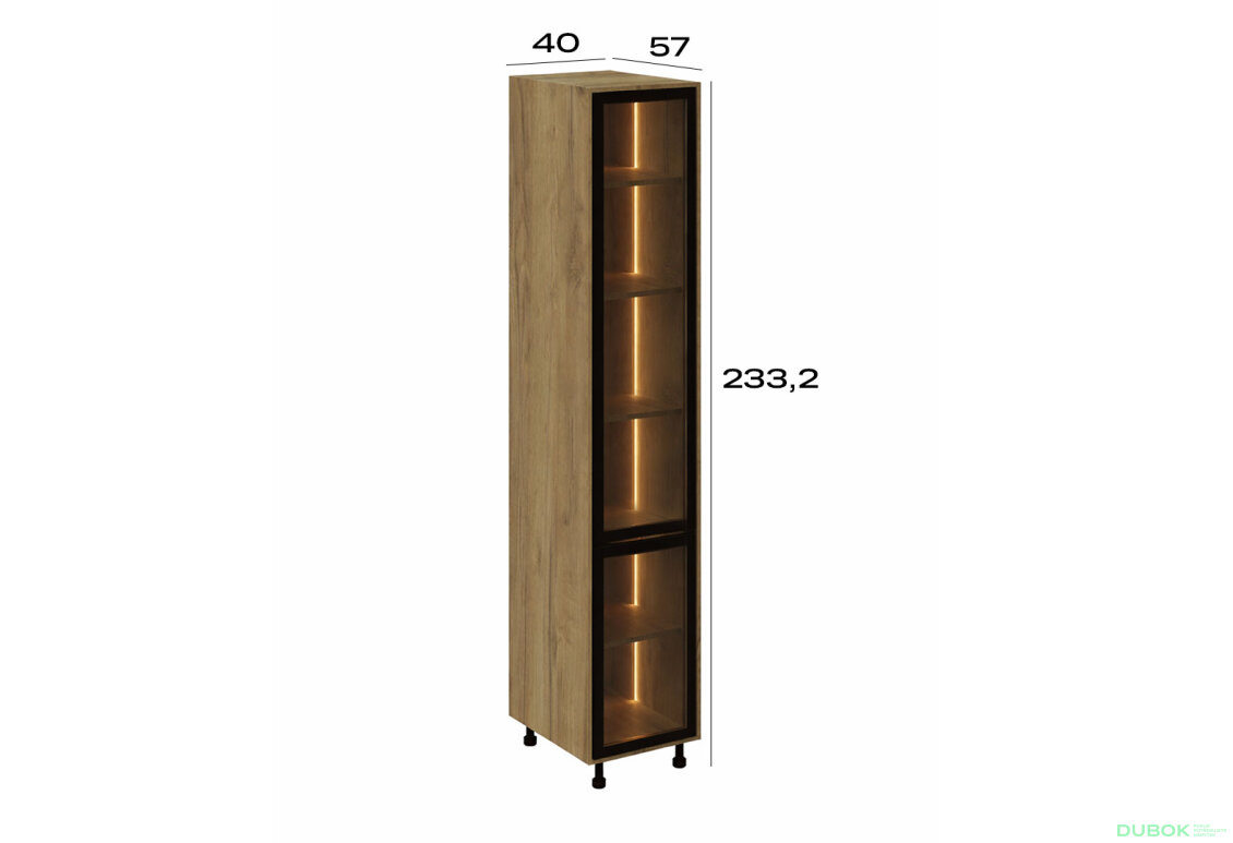 Obrázek 2 - Penál P 40 Sk (920) LED dub kraft zlatý