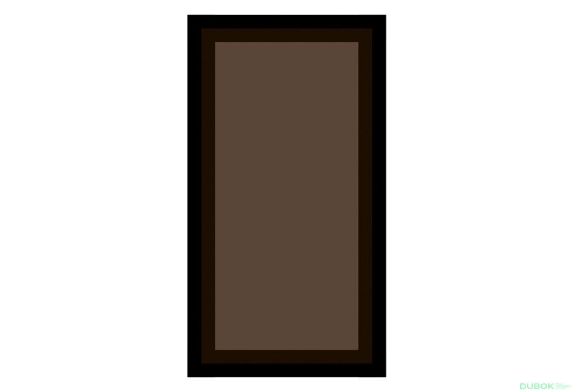 Skleněná fasáda bronz 713x496 (V50 h-720), rám MDF černý