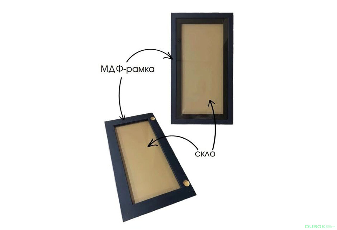 Obrázek 2 - Skleněná fasáda bronz 913x296 (V30 h-920), rám MDF černý