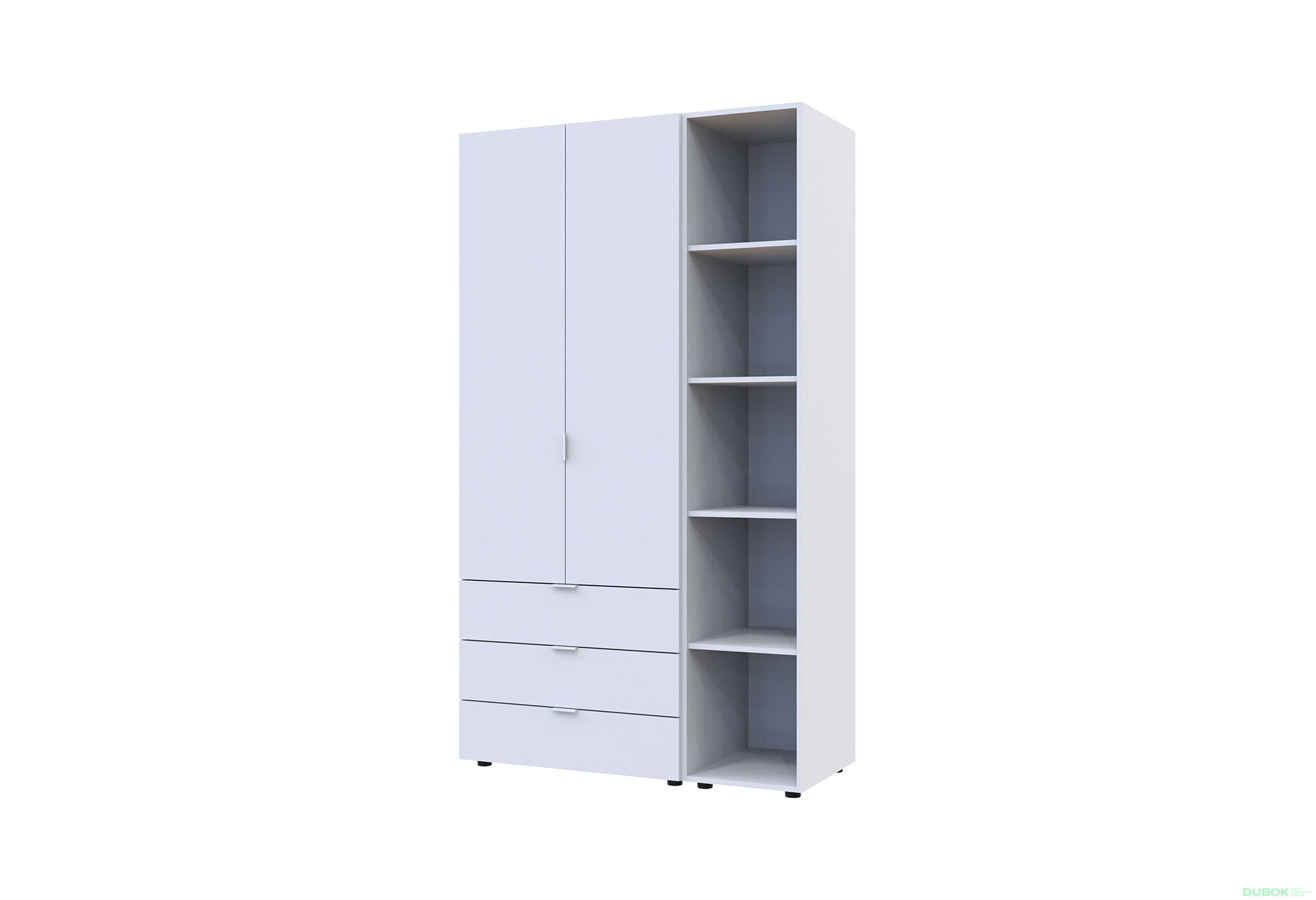 Obrázek 1 - Skříň dvoudveřová s regálem Gelar 115.7 cm Bílá