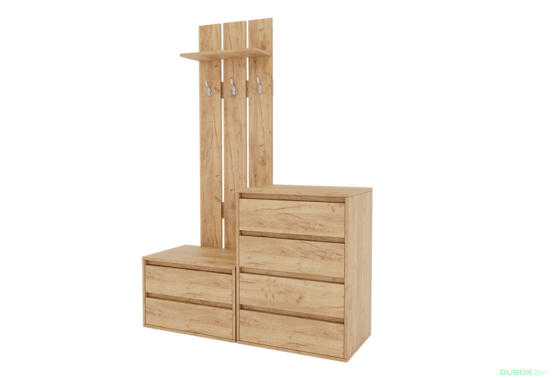 Obrázek 2 - Předsíňová sestava Melanie 120 cm Dub kraft zlatý