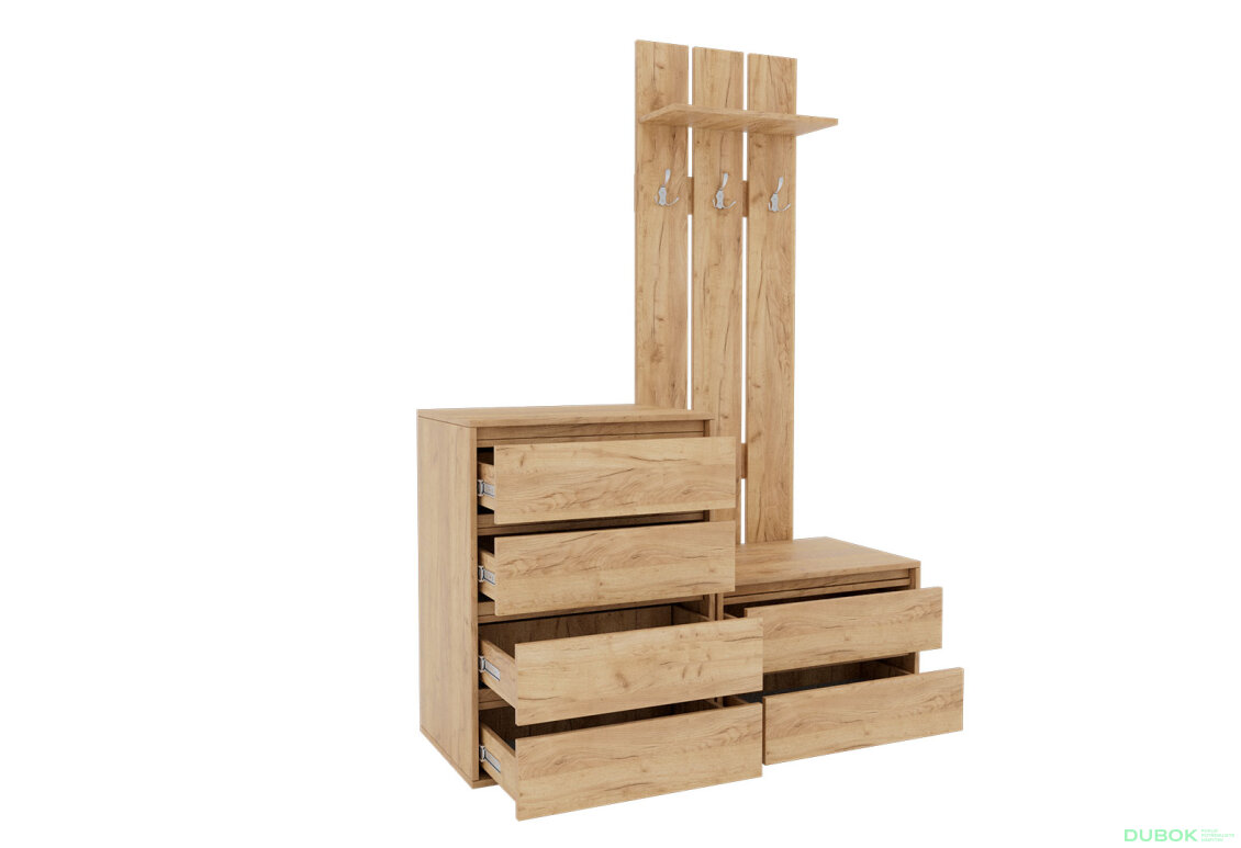 Obrázek 4 - Předsíňová sestava Melanie 120 cm Dub kraft zlatý