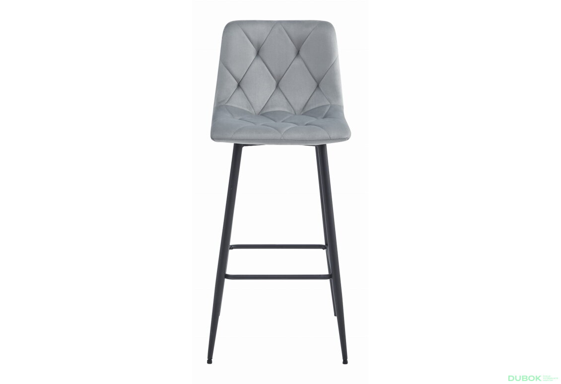 Obrázek 2 - Hoker NADO - samet stříbrno-šedý / černé nohy x 1