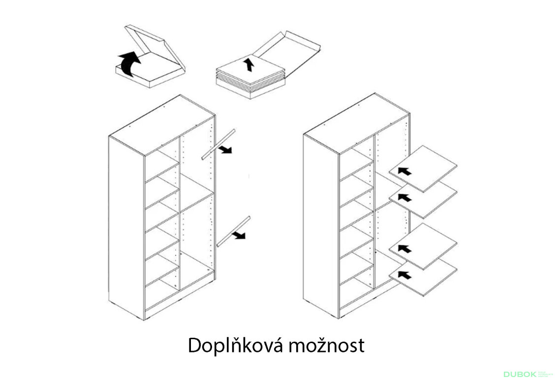 Obrázek 4 - Skříň Sento 2D grafitově černý NW / dub wotan Sandbox