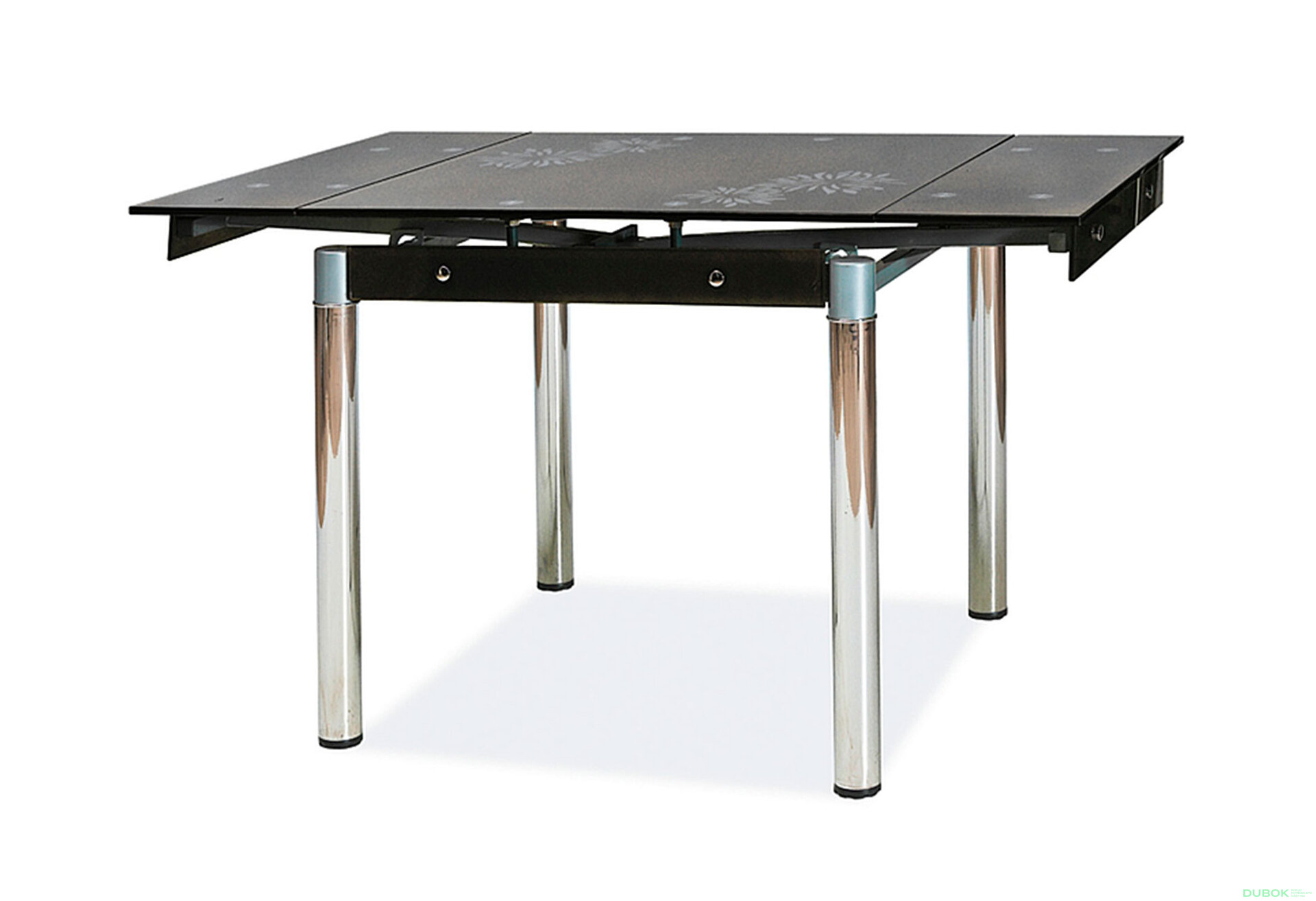 Obrázek 1 - Stůl GD-082 80(131)x80 černý / chrom