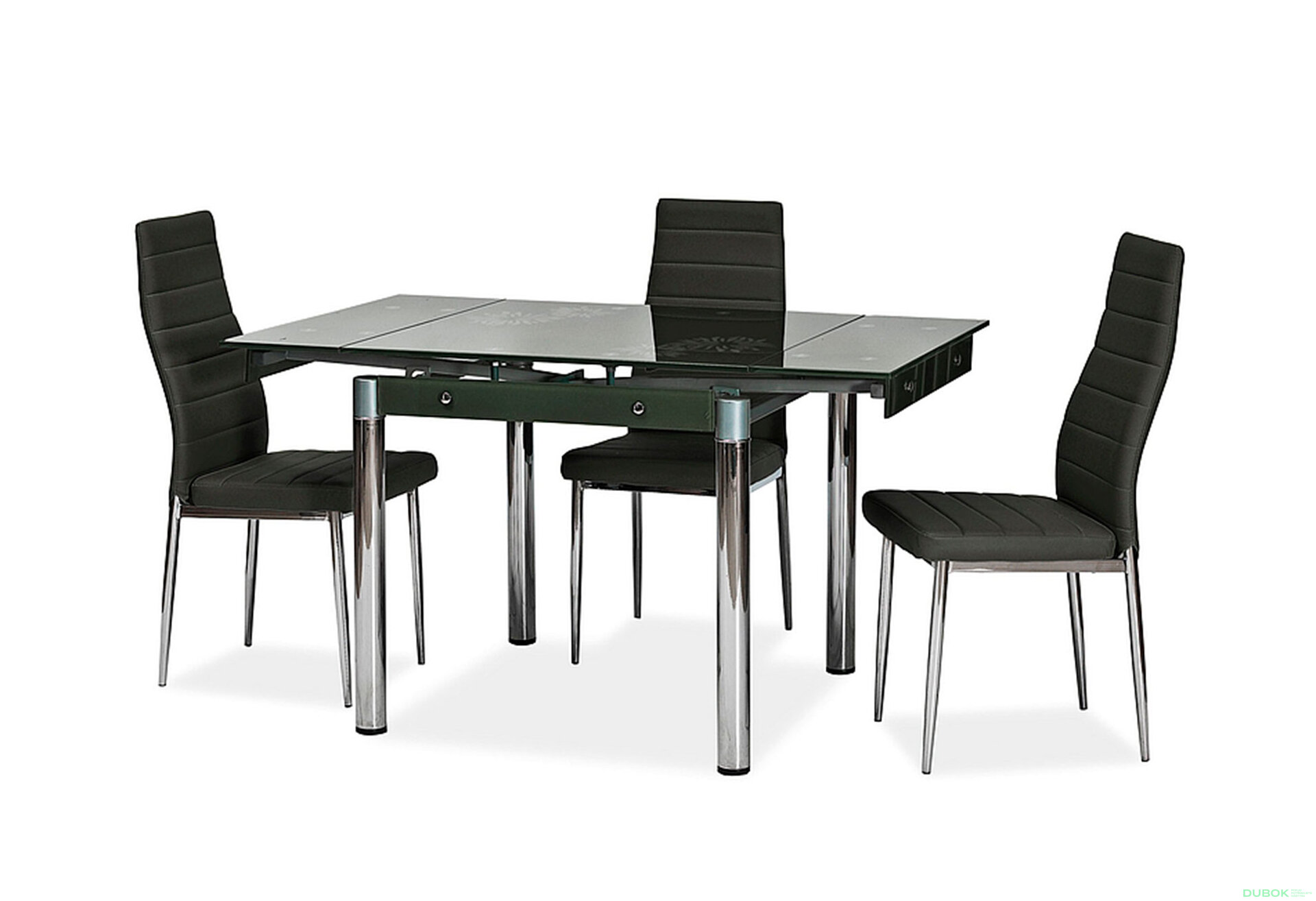 Obrázek 2 - Stůl GD-082 80(131)x80 černý / chrom