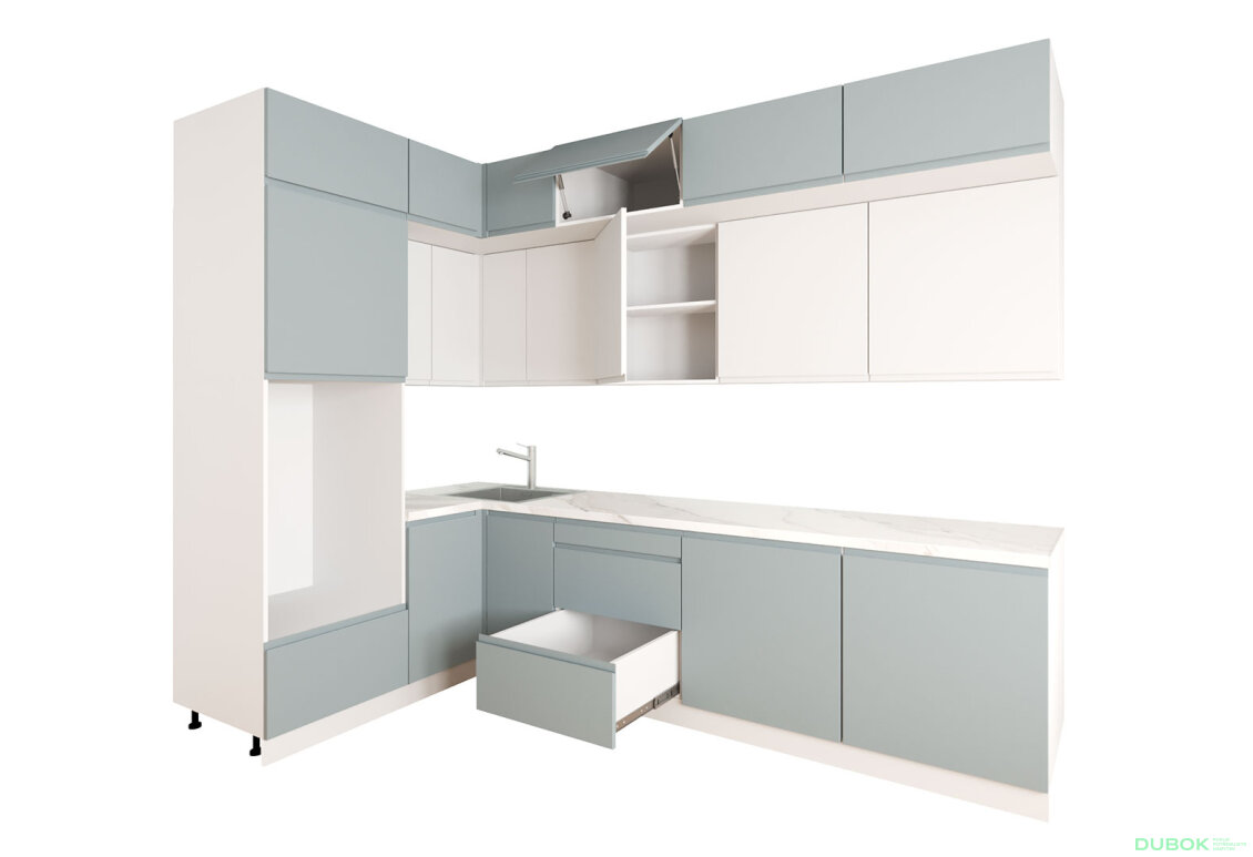 Obrázek 2 - Sada 1.6x2.8 k. bílá, f. šedá mat / bílá mat Interno Luxe