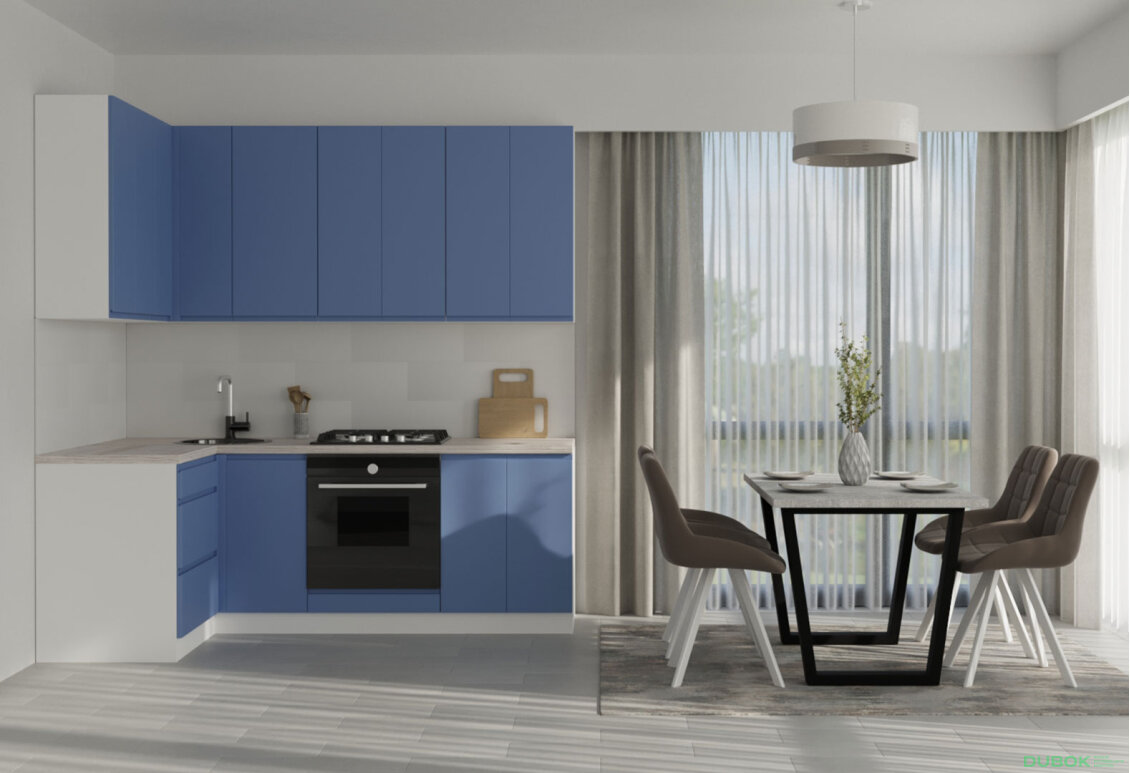 Sada 2.2x1.2 bílá / modrá mat Interno Luxe
