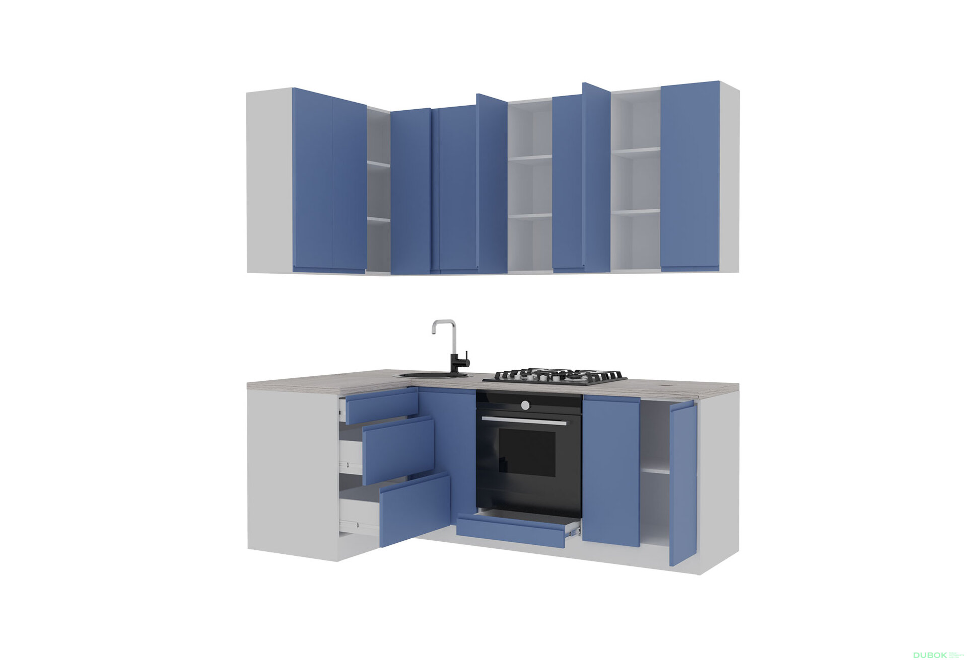 Obrázek 3 - Sada 2.2x1.2 bílá / modrá mat Interno Luxe