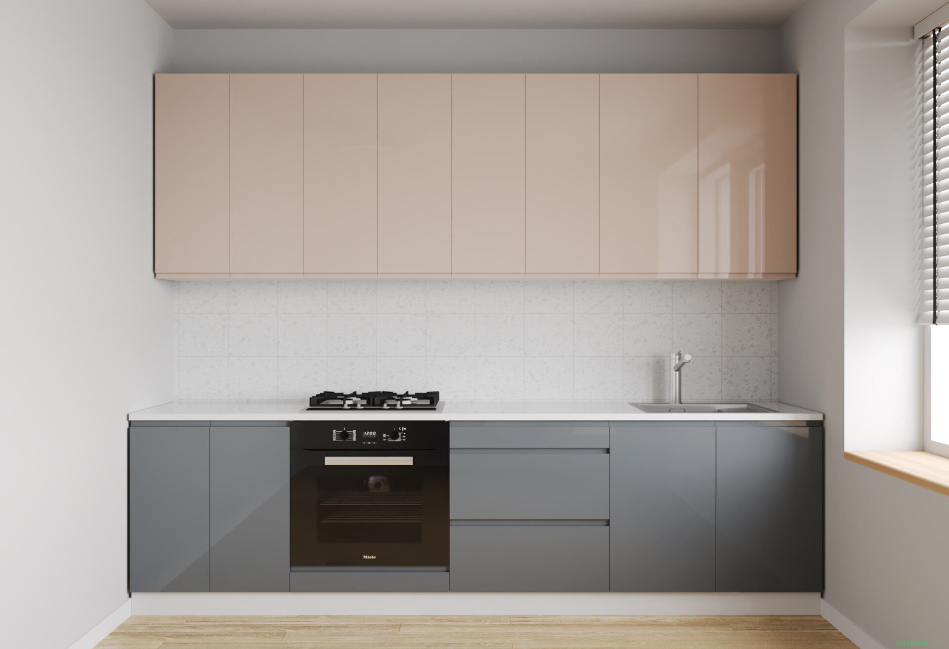 Obrázek 1 - Sada 2.6 k. bílá, f. vrch béžový lesk, spodek šedý lesk Interno Luxe