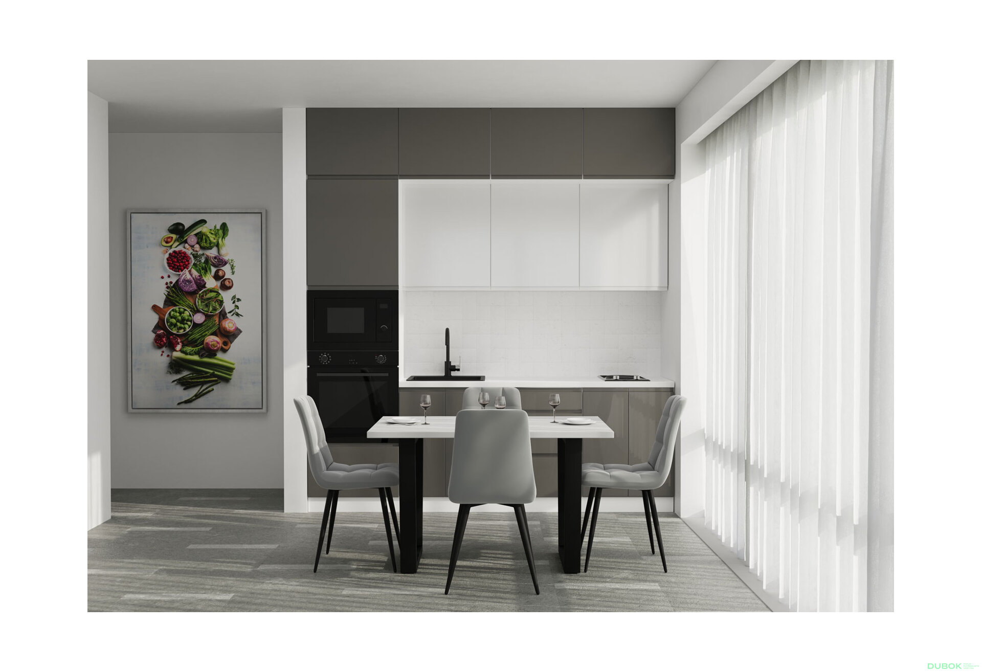Obrázek 2 - Sada 2.4 Bílá / tmavě šedý lesk, bílý lesk Interno Glaňec Luxe